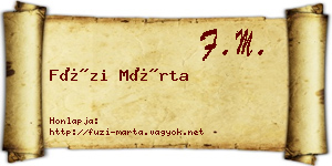 Füzi Márta névjegykártya